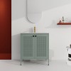 Vynxaria 30 in. Single Freestanding Mint Green Steel Bath Vanity with White Ceramic Top KD-PACKING Ready to Assemble - 4 of 4