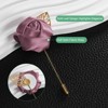 Unique Bargains Mens Golden Leaf Rose Lapel Boutonnieres Pin for Wedding 12 Pcs - 2 of 4