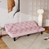 Sofa to Sofa Bed Transformation: 66" Pink Velvet Sofa Bed, Ideal for Family Living Rooms, Apartments & Bedrooms - 4 of 4