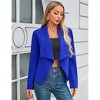 Clearlove Women’s Casual Blazer Lightweight Long Sleeve Open Front Office Jacket - Cropped Silhouette with Sculpted Seams - 2 of 4