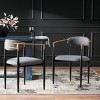 Modern Fabric Upholstered Dining Chair Set of 2,Dining Arm Chair with Metal Legs and Open Back,Dining Accent Chair for Kitchen Island-Koiai - 2 of 4