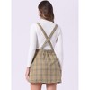 INSPIRE CHIC Women's Checks Adjustable Strap Pinafore Overall Suspender Skirt - 4 of 4