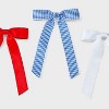 Girls' 3pk Gingham Bow Barrette Set - Cat & Jack™ Blue/White/Red - 3 of 3