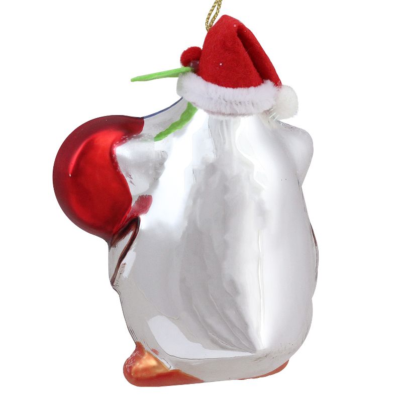 NORTHLIGHT 4" Candy Lane Tootsie Roll Pop Candy "Mr. Owl" Glass Christmas Ornament - White/Red, 3 of 5