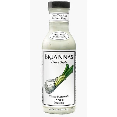 Briannas Home Style Classic Buttermilk Ranch Dressing, 12 Fl Oz (Pack of 4)