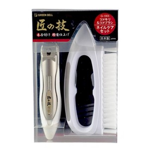 Green Bell Nail Clipper & Brush [ 1 Set ] - The Precision Duo, Straight from the Artisans of Seki, Japan - 1 of 4