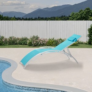 COZONY 2-Piece Patio Lounge Chair Set, Adjustable Backrest Outdoor Recliner Chairs with Textilene Mesh for Poolside Balcony and Backyard - 1 of 4