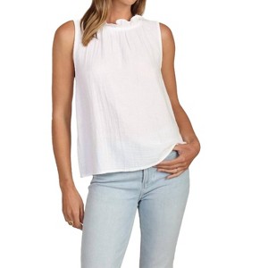 Women's Gauze Ruffle Neck Sleeveless Top - Dylan - 1 of 3