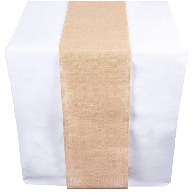 Genie Crafts Brown Burlap Jute Linen Fabric Dining Table Runner Roll, 360 Inches Long x 12 in