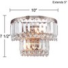 Vienna Full Spectrum Magnificence Modern Wall Light Sconce Satin Nickel Hardwire 10" 2-Light Fixture Tiered Crystal for Bedroom Bathroom Vanity Home - 4 of 4
