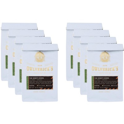 Sir Owlverick Coffee Ninety Nine Whole Bean Organic - Pack of 8 - 10 oz