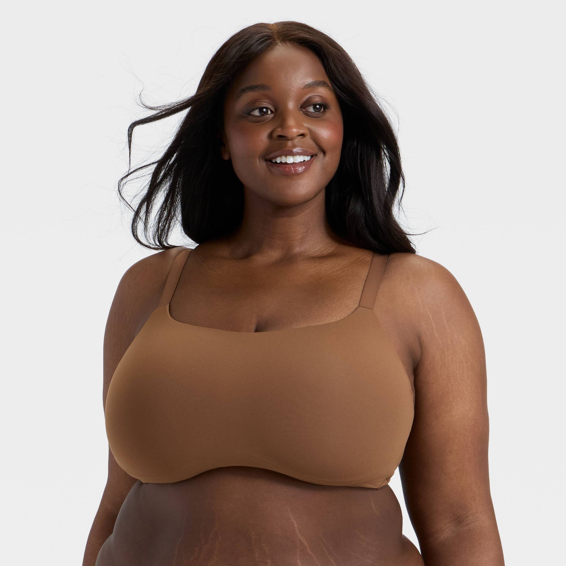 Women's Luxury Collection Luxe Stretch Lightly Lined Scoop Bralette - Auden™ Brown 2X