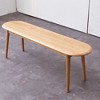 CAVINAS Modern Natural Solid Wood Ottoman Bench,Simple Oval Dining Bench for Living Room,Dining Room - 3 of 4