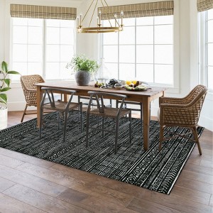 Boho print area rug – ideal for offices, living rooms, bedrooms, playrooms. Non-shedding and washable carpet - 1 of 4