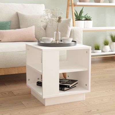 vidaXL Coffee Table White 15.7 in.x15.7 in.x16.9 in. Engineered Wood