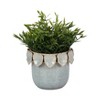 Ceramic Planter with Handcrafted Leaf Rim Design, Indoor or Outdoor Garden Decor, Decorative Plant Container for Home Office Patio Display - 2 of 4