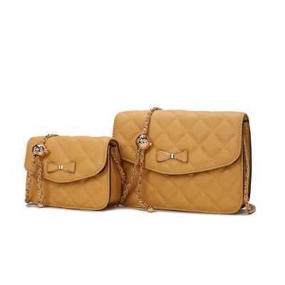 MKF Collection Blossom Quilted Shoulder Bag with a Mini Bag set by Mia K