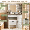 PAGED Makeup Vanity Desk with Lights Elegant Vanity Desk with Socket, Hairdryer Shelving, Mirror, Drawer for Bedroom, Powder Room - 3 of 4