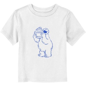 Toddler's Sesame Street Cookie Monster Blue Sketch T-Shirt - 1 of 3