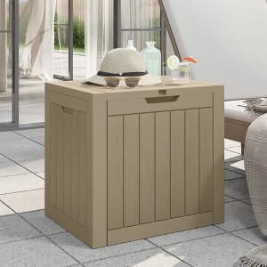 vidaXL Patio Storage Box Light Brown 21.9 in.x16.9 in.x20.9 in. Polypropylene - 1 of 4