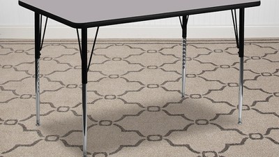 Gray Adjustable Height Laminate Activity Table with Steel Legs