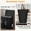 160L Double Laundry Hamper with Lid, Large Laundry Basket with 2 Removable Bags, Breathable Dirty Clothes Hamper 2 Section - 3 of 4