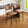 Hrinhom 19.7"W Upholstered Swivel Bar Stool,Modern Bar Chair With Metal Leg-Grey - 2 of 4