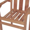 vidaXL Stackable Chair Set of 6 Warm Brown Solid Teak Wood Standard - 4 of 4