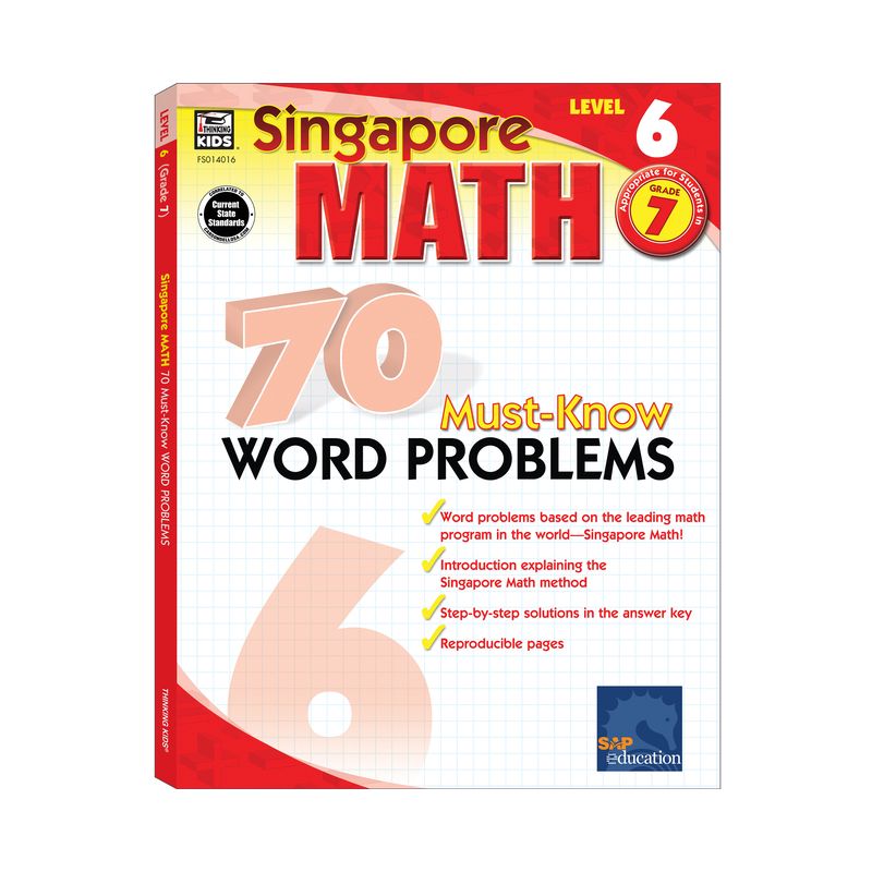 70 Must-Know Word Problems, Grade 7 - (Singapore Math) (Paperback), 1 of 2