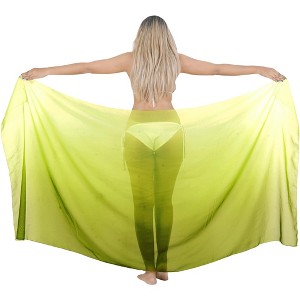 LA LEELA Swim Cover Up Short Women's Beachwear Summer Pool Beach Wraps Skirt Swimwear Sarong Sheer Coverups Scarf for Women One Size Green Solid - 1 of 4
