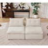 Modular 2-Seater Sofa Chair, w/Neck & Lumbar Pillows - Soft Chenille, Armrest-Free, At will DIY, Space-Saving - 3 of 4