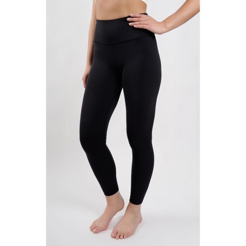 Yogalicious High Rise Squat Proof Criss Cross Ankle Leggings - Black - Large