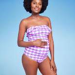 Bandeau One Piece Maternity Swimsuit - Isabel Maternity by Ingrid & Isabel™ Gingham