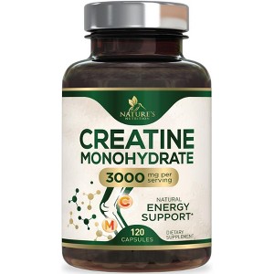 Creatine Monohydrate Capsules 3000mg – Best Micronized Creatine Powder - Supports Lean Muscle, Strength, Energy, & Endurance - 120 Capsules - 1 of 4