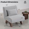 GlasFlength Accent Chairs Leisure and Reading Lounge Armless chair, Comfortable Suitable for Living Room, Bedroom, Office, Gray, 28.7"*34.3"*31.9" - 3 of 4