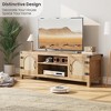 TV Stand for 65 Inch TV, with Rattan Door and Adjustable Shelves, Media TV Console with 2-Tier Open Storageand 2 Cabinets - 4 of 4