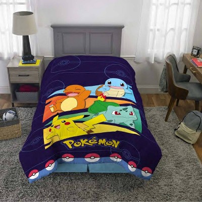 New Pokemon Pikachu Twin Size Comforter Reversible Kid's Bedding Boy's Girl's 