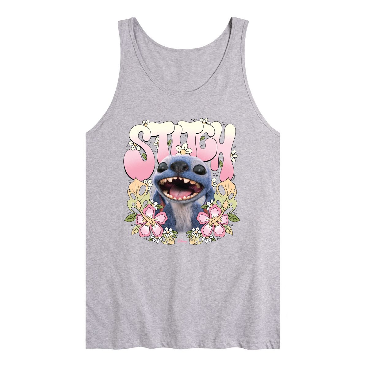 Men's - Lilo & Stitch - Stitch Floral Frame Graphic Tank Top