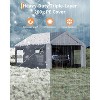 12x20 Ft Carport with 200g PE Tarp, Car Port with Roll-Up Doors and 4 Windows, Carport for Full-Size Pickups, Bass Boats, Tractors - 3 of 4