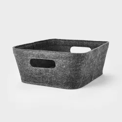 5" x 11" Small Felt Basket with Stitching Dark Gray - Brightroom™