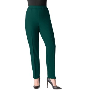 Roaman's Petite Plus Size Classic Bend Over Pant - 1 of 4