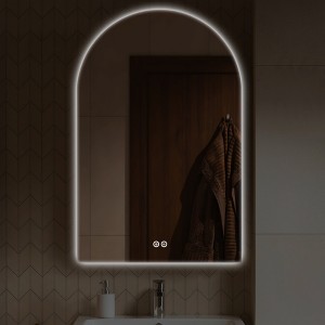MAYEERTY Arched Aluminum Alloy Bathroom Mirror with Unframed Defogging Function for Bathroom Gold - 1 of 4