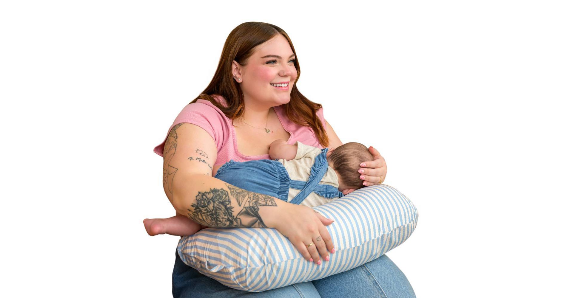 Boppy New Nursing Pillow - Vintage Blue Stripes