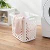 2.1bu Lamper White - Brightroom™: Plastic Clothes Hamper with Built-In Handles, Open-Top, 19.55 Volume Capacity - image 2 of 3