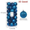 Every Day is Christmas 35ct 2.76"/70mm Shatterproof Round Christmas Tree Ornament Set, Merry Christmas Balls Ornaments with Hooks - 2 of 4