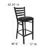 Emma and Oliver Ladder Back Black Metal Restaurant Dining Barstool - image 4 of 4