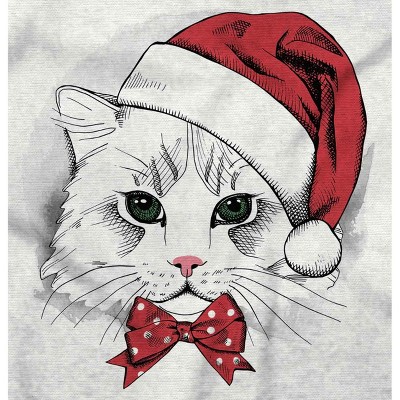 Cute Santa Kitty Merry Christmas Graphic T Shirt Men or Women Brisco Brands