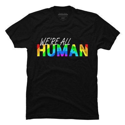 Adult Design By Humans We're All Human Rainbow Pride By JuTrading T-Shirt