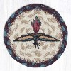 Earth Rugs Thunderbird Jute Coaster – 5"x5" Round Braided Natural Coaster with Southwest Design - 2 of 3