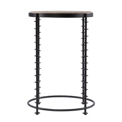 Ulsing Round End Table Black/Gray - Aiden Lane